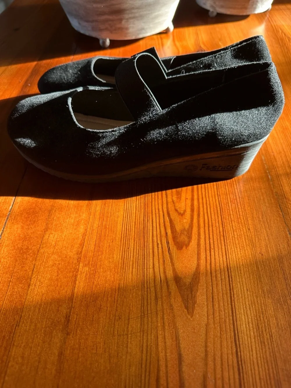 Women's Black Mary Jane Flats with Elastic Strap